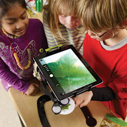 Copernicus Dewey the Document Camera Stand - Camera Stand with Microscope and Light (Shown in use by models)