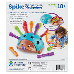 Learning Resources Spike the Fine Motor Hedgehog (back of packaging)