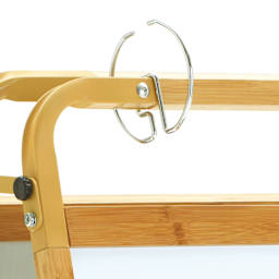 Copernicus Bamboo Early Learning Station, close up of the snap-on paper hooks