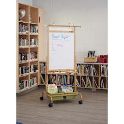 Copernicus Bamboo Deluxe Chart Stand, in classroom