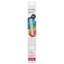 artPOP! Kids Illustrated Coloring Paper Roll - White, 12" x 30 ft, front of packaging