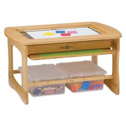 Copernicus Bamboo Sensory Light Table with Clear Tubs - side view
