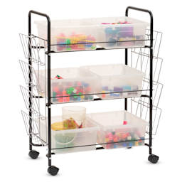 Copernicus Value Book Cart with Clear Tubs - tubs filled with toys, toys not included