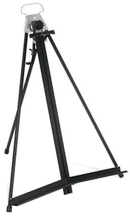 Locking Aluminum Table Easel - Left angled view of empty Easel