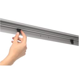 Dry Erase Quad-Pod Presentation Easel - Closeup of bracket to hold paper pads
