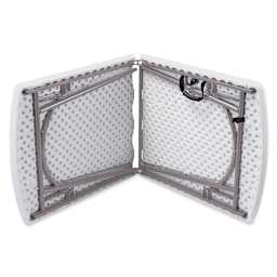 High Durability Folding Table - Table on side with legs folded for transport