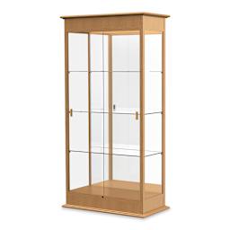 Waddell Varsity Series Display Case - 36" x 77", Autumn Oak, Mirror Back