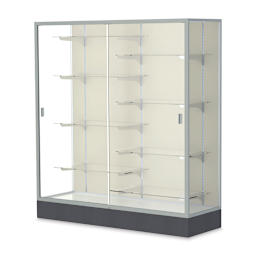 Waddell Colossus Series Display Case - x 66" x 60" x 20", Satin Aluminum, Plaque Back