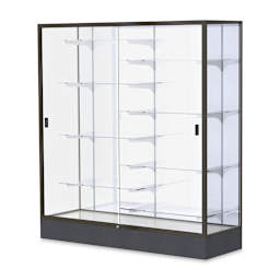 Waddell Colossus Series Display Case - x 66" x 60" x 20", Dark Bronze, White Back