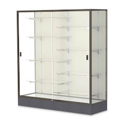 Waddell Colossus Series Display Case - x 66" x 60" x 20", Dark Bronze, Plaque Back