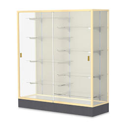 Waddell Colossus Series Display Case - x 66" x 60" x 20", Gold Aluminum, Plaque Back