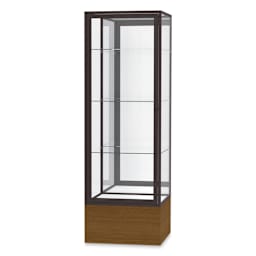 Waddell Keepsake Series Display Case - 24" x 72" x 24", Light Oak/Dark Bronze, Mirror Back