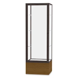 Waddell Keepsake Series Display Case - 24" x 72" x 24", Light Oak/Dark Bronze, Clear Back