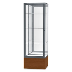 Waddell Keepsake Series Display Case - 24" x 72" x 24", Carmel Oak/Satin, Mirror Back