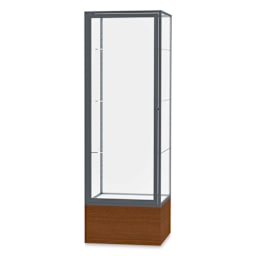 Waddell Keepsake Series Display Case - 24" x 72" x 24", Carmel Oak/Satin, Clear Back