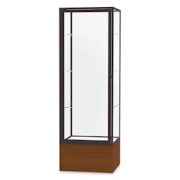 Waddell Keepsake Series Display Case - 24" x 72" x 24", Carmel Oak/Dark Bronze, Clear Back