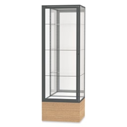 Waddell Keepsake Series Display Case - 24" x 72" x 24", Autumn Oak/Satin, Mirror Back