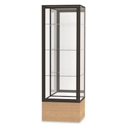 Waddell Keepsake Series Display Case - 24" x 72" x 24", Autumn Oak/Dark Bronze, Mirror Back
