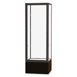 Waddell Keepsake Series Display Case - 24" x 72" x 24", Walnut/Dark Bronze, Clear Back