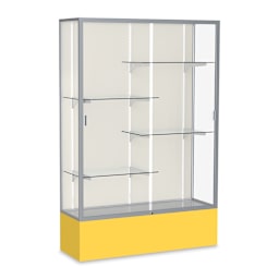 Waddell Spirit Series Display Case - 72" x 48" x 16", Satin Finish/Goldenrod Base, Aluminum