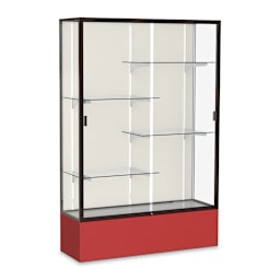 Waddell Spirit Series Display Case - 72" x 48" x 16", Dark Bronze/Red Base