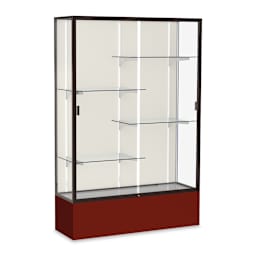 Waddell Spirit Series Display Case - 72" x 48" x 16", Dark Bronze/Maroon Base