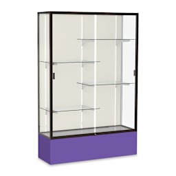Waddell Spirit Series Display Case - 72" x 48" x 16", Dark Bronze/Purple Base