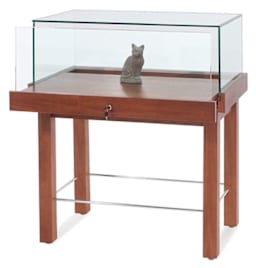 Tecno Display 36" Rectangular Museum Showcase - right angled view showing base slightly opened 