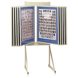 Multiplex Swinging Panel Display - 24" x 36", Beige, 10 Panels, Floor Unit