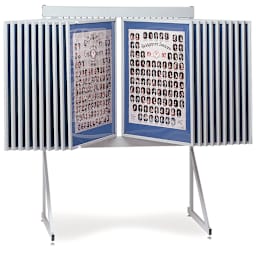 Multiplex Swinging Panel Display - 24" x 36", Gray, 20 Panels, Floor Unit