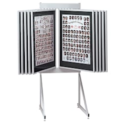 Multiplex Swinging Panel Display - 30" x 40", Gray, 10 Panels, Floor Unit