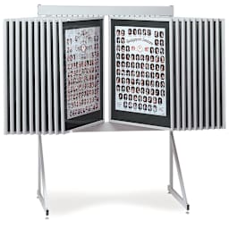 Multiplex Swinging Panel Display - 30" x 40", Gray, 20 Panels, Floor Unit