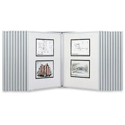 Multiplex Swinging Panel Display - 24" x 36", Gray, 10 Panels, Wall Unit