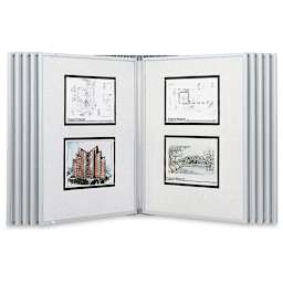 Multiplex Swinging Panel Display - 24" x 36", Gray, 20 Panels, Wall Unit