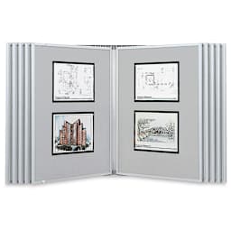 Multiplex Swinging Panel Display - 30" x 40", Gray, 10 Panels, Wall Unit