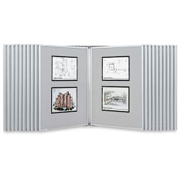 Multiplex Swinging Panel Display - 30" x 40", Gray, 20 Panels, Wall Unit