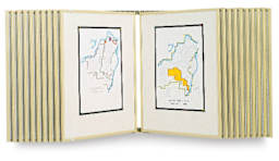 Multiplex Swinging Panel Display-20 panel hanging wall unit in beige shown with artwork