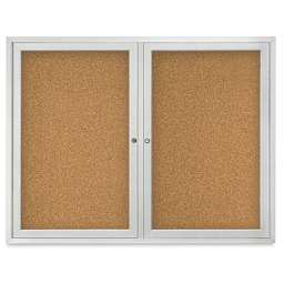 Outdoor Cork Board - 42" x 32", 2 Door