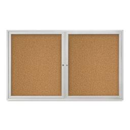 Outdoor Cork Board - 60" x 36", 2 Door