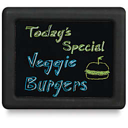 Pedestal Sign - 14" x 11", Black, Dry Erase Insert