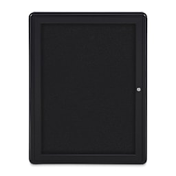 Ghent Ovation Radius Tackboard - 24" x 34", Black Hinged Doors