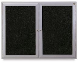 Satin Aluminum Frame Tackboard, 2 Door