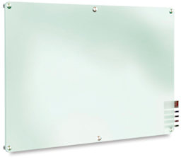 Ghent Harmony Glass Markerboard - left angle view shown mounted on wall