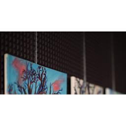 Walker System Plain Rod - Clear Acrylic, 36" - in use to hold up art on panel