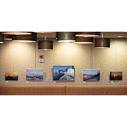 Walker System Plain Rod - Light Gray, Fiberglass, 36" - in use to hang art