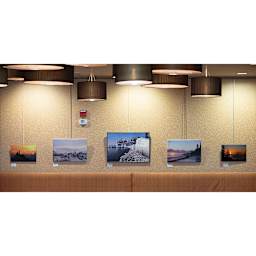 Walker System Plain Rod - Light Gray, Fiberglass, 48" - in use to hang art