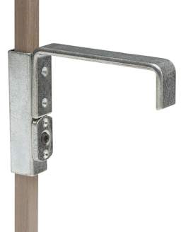 Walker System Rod Sleeves - Angled view of Silver Hook Over Sleeve with plain rod attached