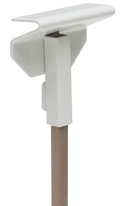 Walker System Rod Sleeves - Angled view of Ceiling Rod Sleeve with plain rod attached