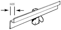 Walker System Frame Hook - Diagram showing how its size is measured