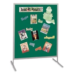 Multiplex Child Size Panel - Green Fabric, Hook & Loop Fabric, Gray Frame - in use (materials not included)